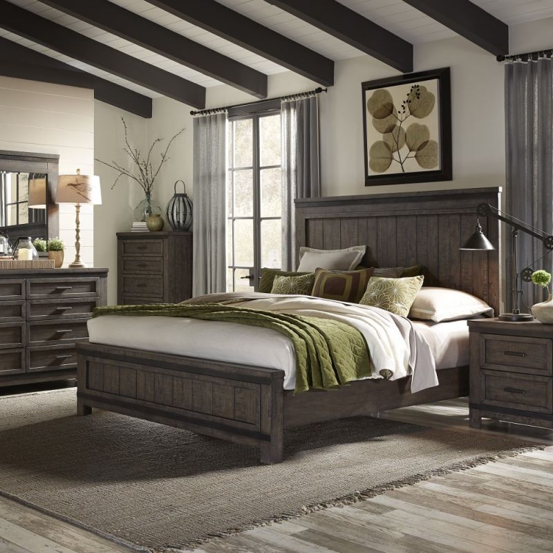Liberty Furniture - Thornwood Hills 4 Piece Queen Panel Bed, Dresser & Mirror, Nightstand Set - 759-BR-QPBDMN