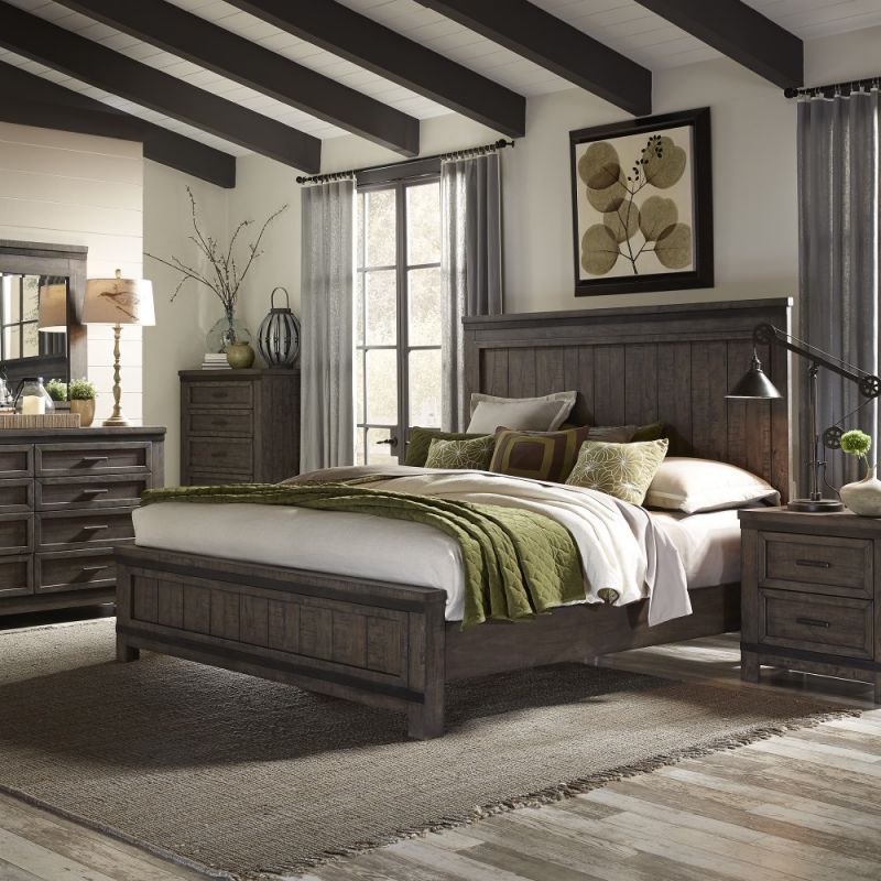 Liberty Furniture - Thornwood Hills 5 Piece Queen Panel Bed, Dresser & Mirror, Chest, Nightstand Set - 759-BR-QPBDMCN