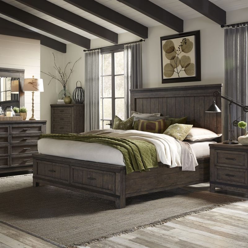 Liberty Furniture - Thornwood Hills 5 Piece Queen Storage Bed, Dresser & Mirror, Chest, Nightstand Set - 759-BR-QSBDMCN