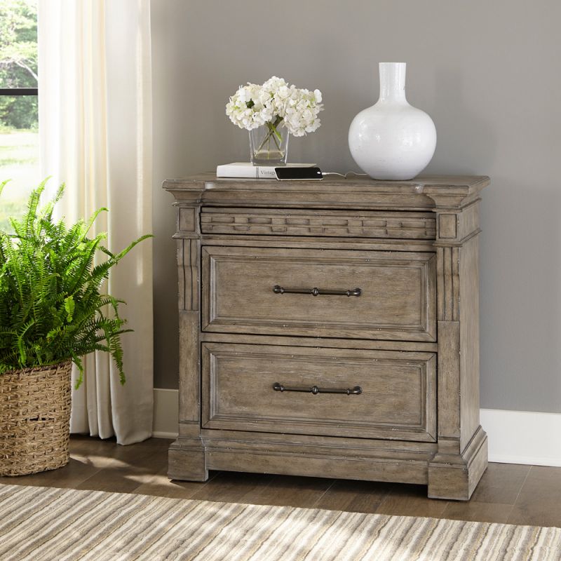 Liberty Furniture - Town & Country Bedside Chest with Charging Station - 711-BR62
