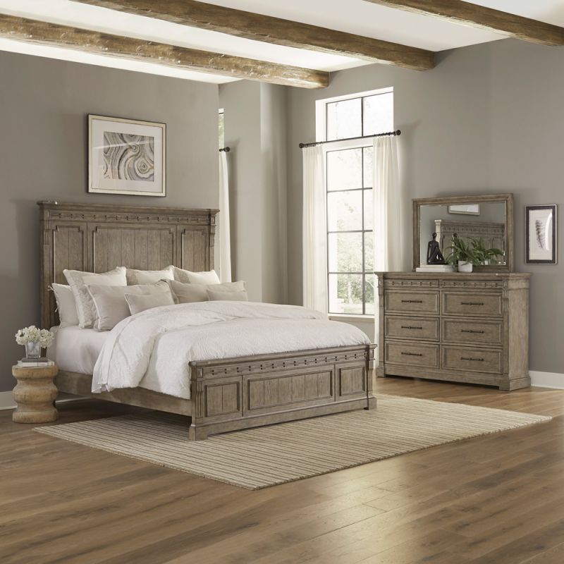 Liberty Furniture - Town & Country Queen Panel Bed, Dresser & Mirror  - 711-BR-QPBDM