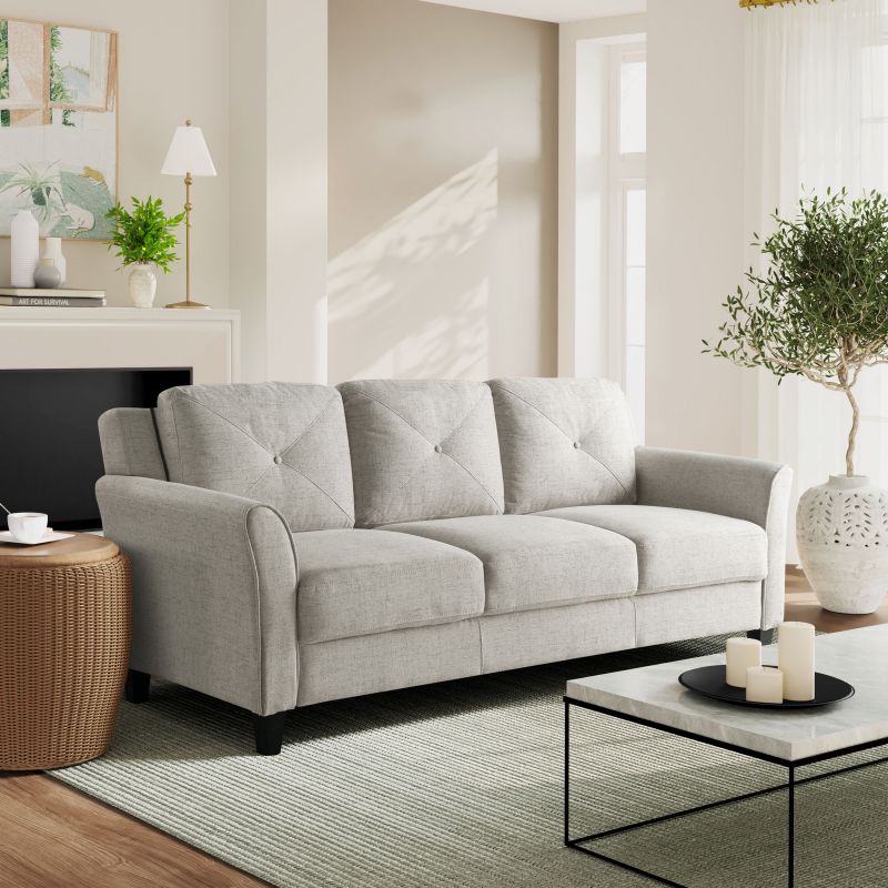 Lifestyle Solutions - Highland Sofa with Curved Arms, Beige - CCHRFKS3BGEVA