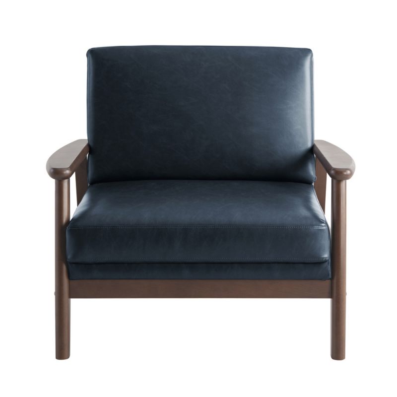 Lifestyle Solutions - Studio Living Arlene Vegan Leather Accent Chair, Navy - 171A010NVY