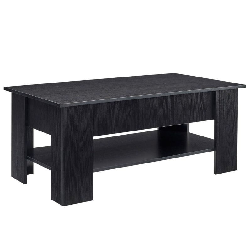 Lifestyle Solutions - Chester Lift Top Coffee Table with Storage, Black - LS-CROCTBK