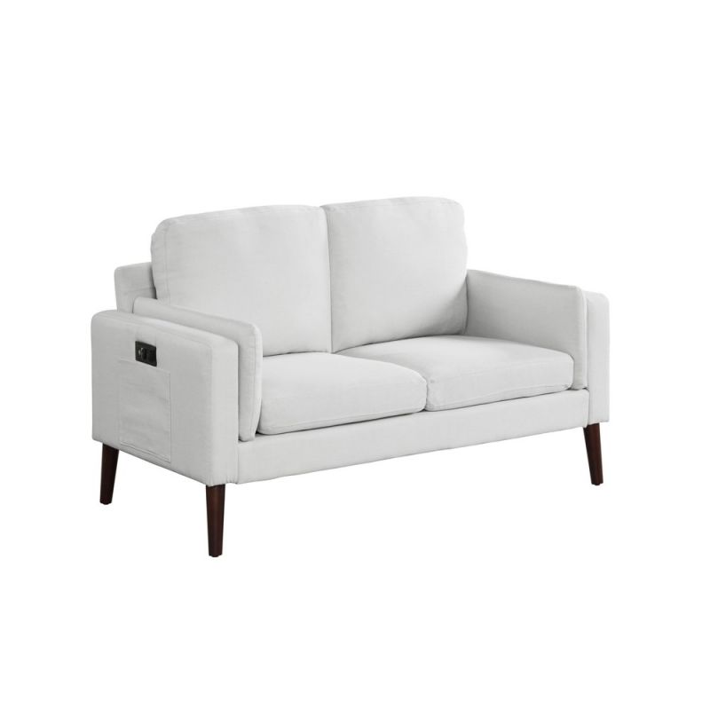 Lifestyle Solutions - Lifestyle Solutions Nottingham Loveseat with Power Outlet and USB Port, Light Grey - LSNRDS2KU2043P
