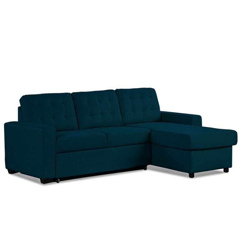 Serta - Ralston Sectional Convertible Sofa with Storage, Navy Blue - BRA-SECT-NB-SET