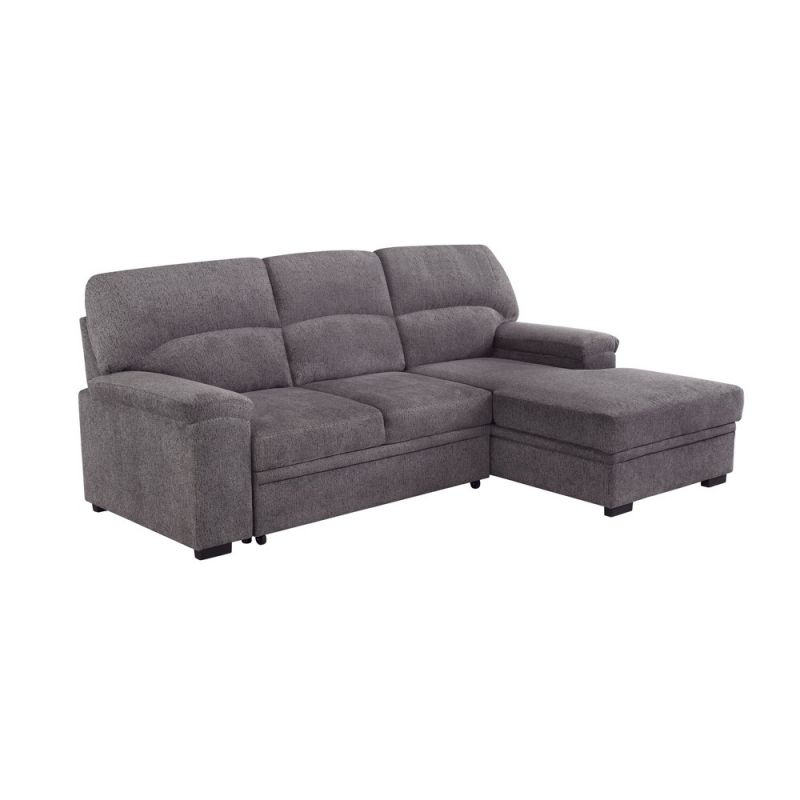 Lifestyle Solutions - Serta Trinity Sectional Convertible Sofa with Storage, Ash Grey - TNS-SECT-AG-SET