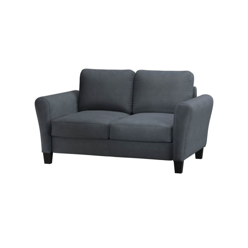 Lifestyle Solutions - Westley Loveseat with Rolled Arms, Dark Grey  - CCWENKS2M26DGRA