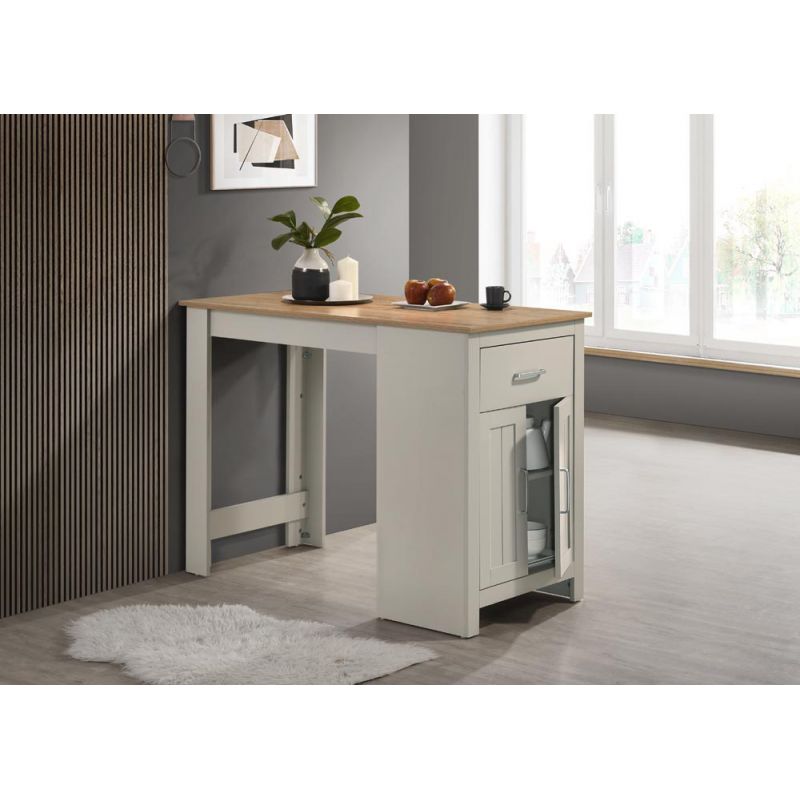 Lilola Home - Alonzo Light Gray Small Space Counter Height Dining Table with Cabinet and Drawer Storage - 30500