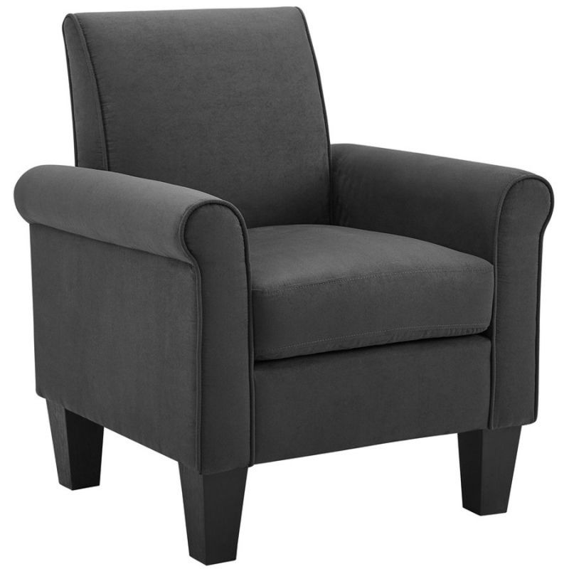 Lilola Home - Angelo Dark Gray Microfiber Fabric Armchair - 88902