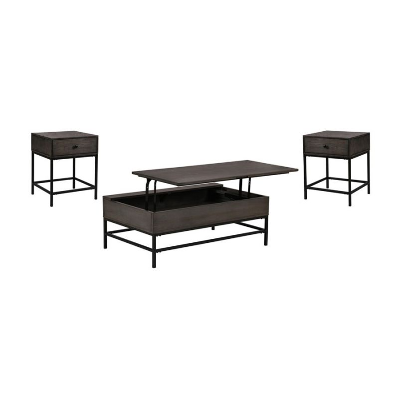 Lilola Home - Ava 3 Piece Espresso MDF Lift Top Coffee and End Table Set - 98000-EEC