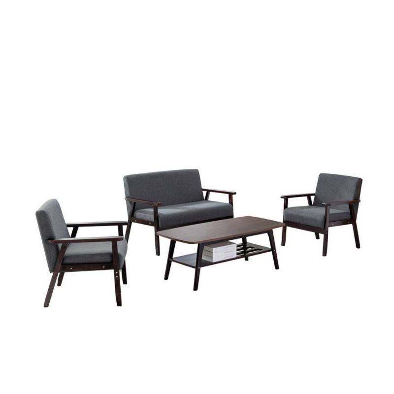 Lilola Home - Bahamas Espresso Coffee Table Loveseat and 2 Chair Set - 88873EO-TLCC