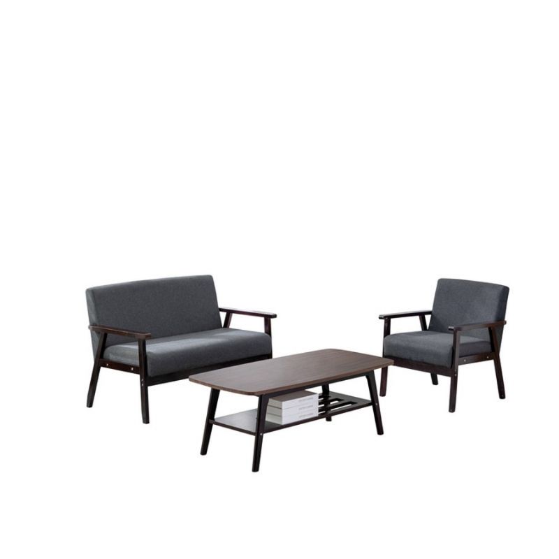 Lilola Home - Bahamas Espresso Coffee Table Loveseat Chair Set - 88873EO-TLC