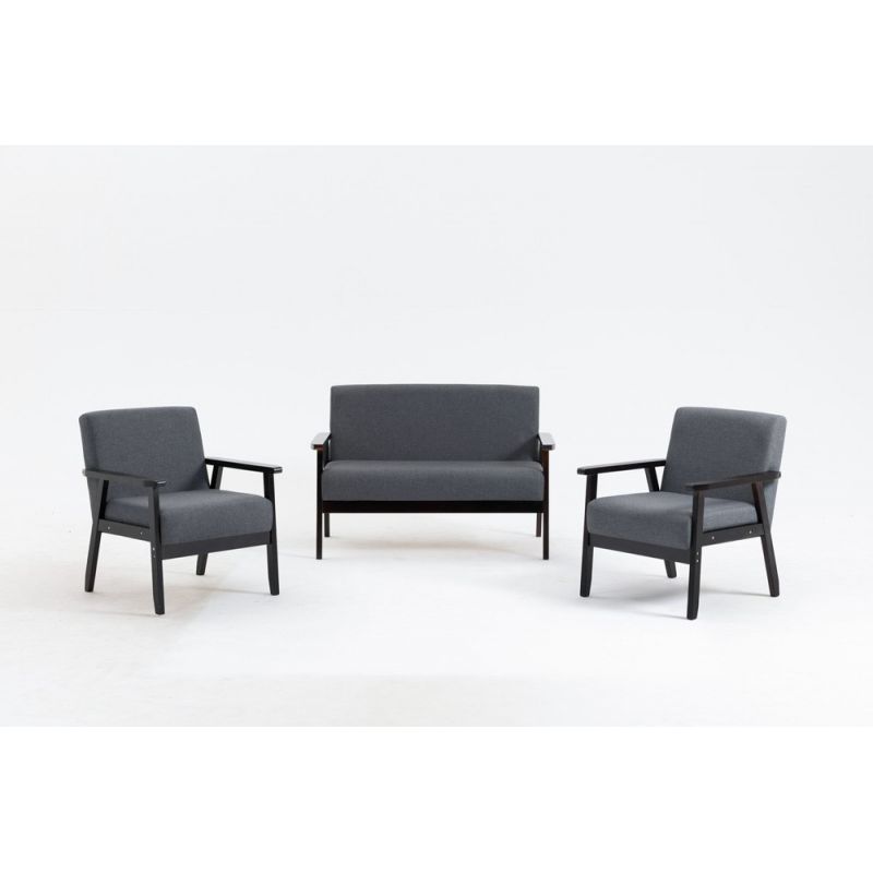 Lilola Home - Bahamas Espresso Loveseat and 2 Chair Living Room Set - 88873EO-LCC