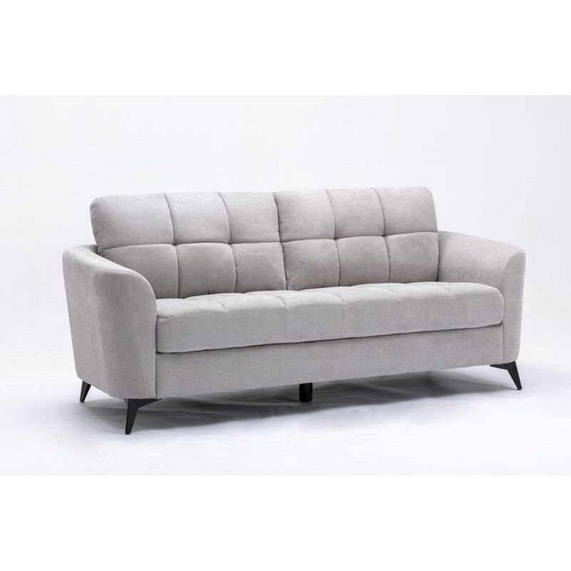 Lilola Home - Callie Light Gray Velvet Fabric Sofa - 89727LG-S