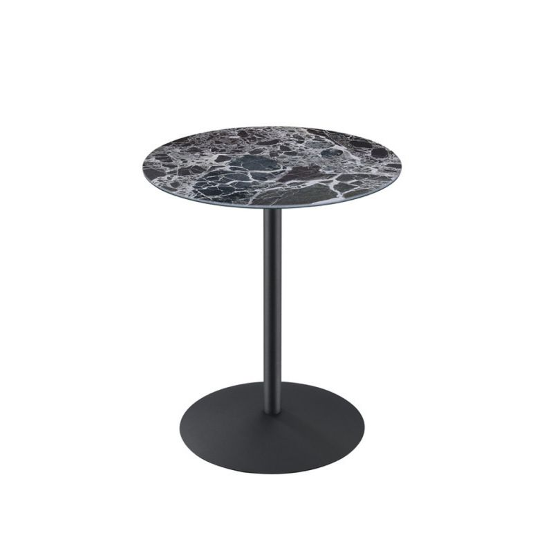 Lilola Home - Circa End Table with Black Marble Textured Top  - 98024