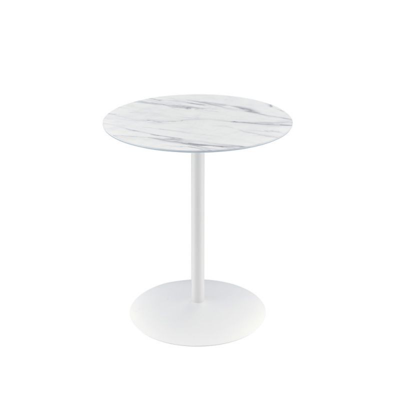 Lilola Home - Circa End Table with White Marble Textured Top  - 98023