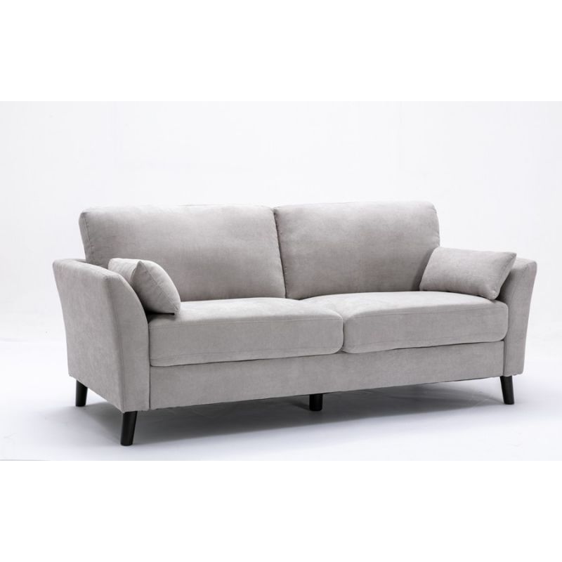 Lilola Home - Damian Light Gray Velvet Fabric Sofa - 89728LG-S