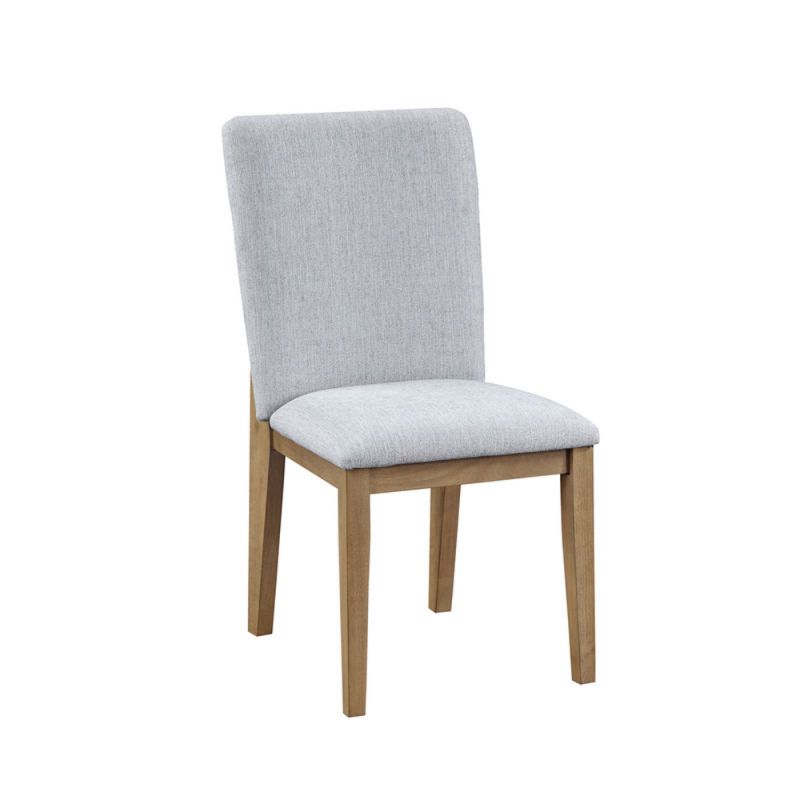 Lilola Home - Delphine - Gray Linen Fabric Dining Chair (Set of 2) - 30021