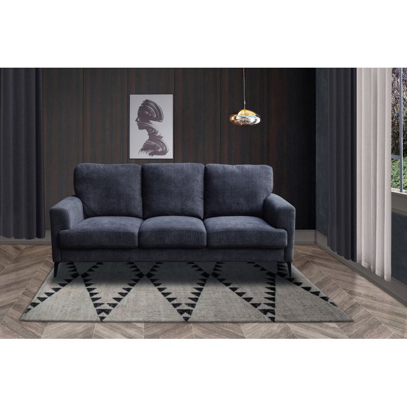 Lilola Home - Jackson Black Fabric Sofa with Black Metal Legs - 83003-S
