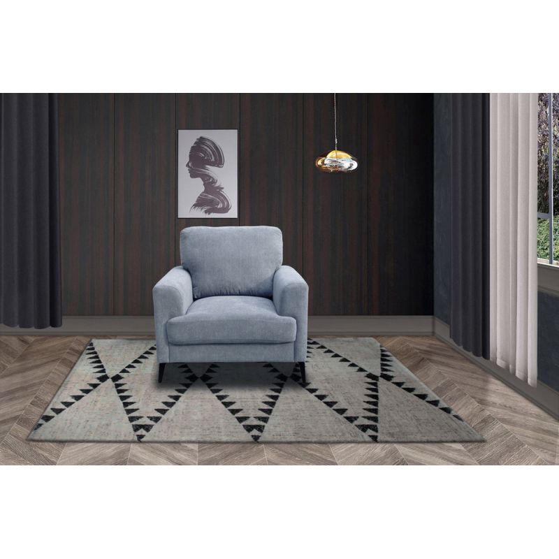 Lilola Home - Jackson Gray Fabric Chair with Black Metal Legs - 83004-C