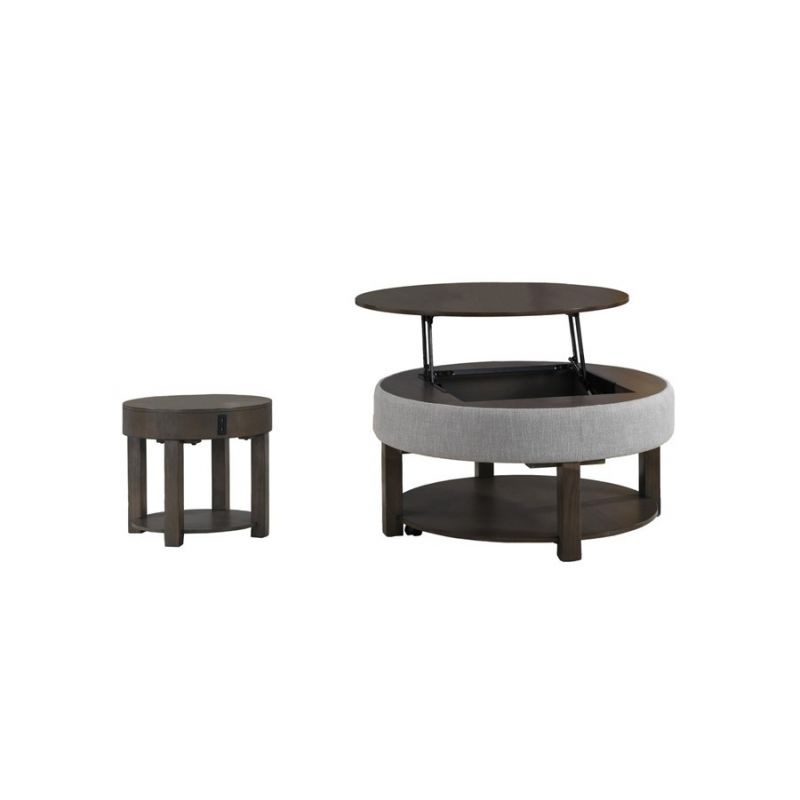 Lilola Home - Jonah 2 Piece Light Brown MDF Lift Top Coffee and End Table Set - 98008-EC