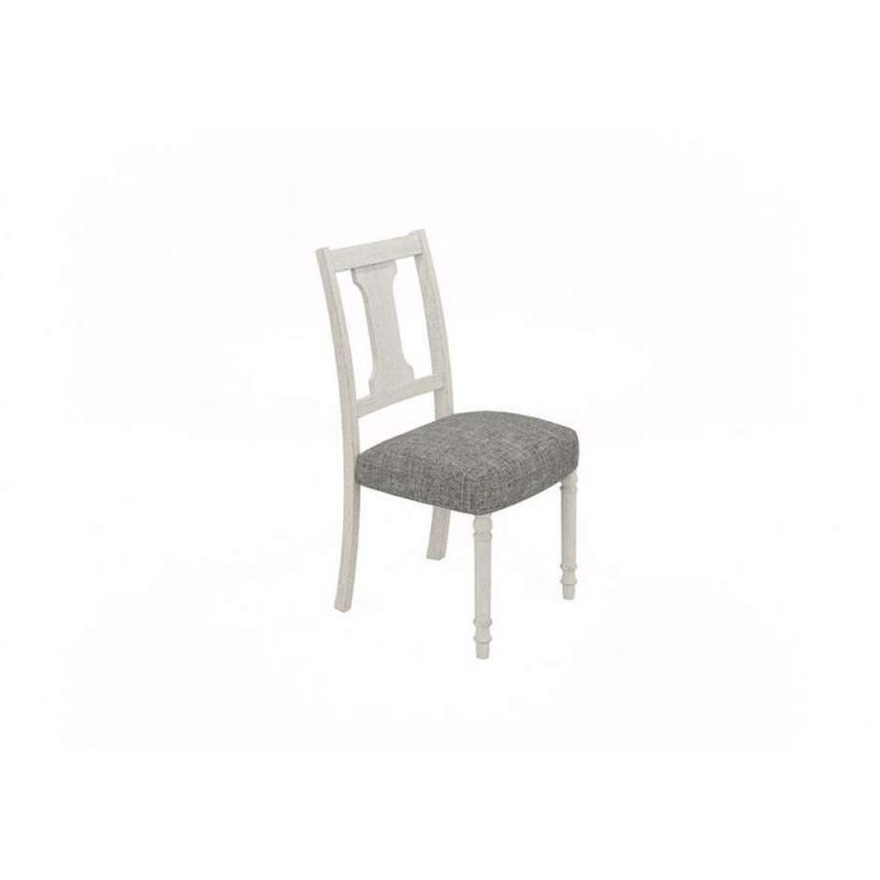 Lilola Home - Tannen Set of 2 White and Gray Dining Side Chair - 30040-C