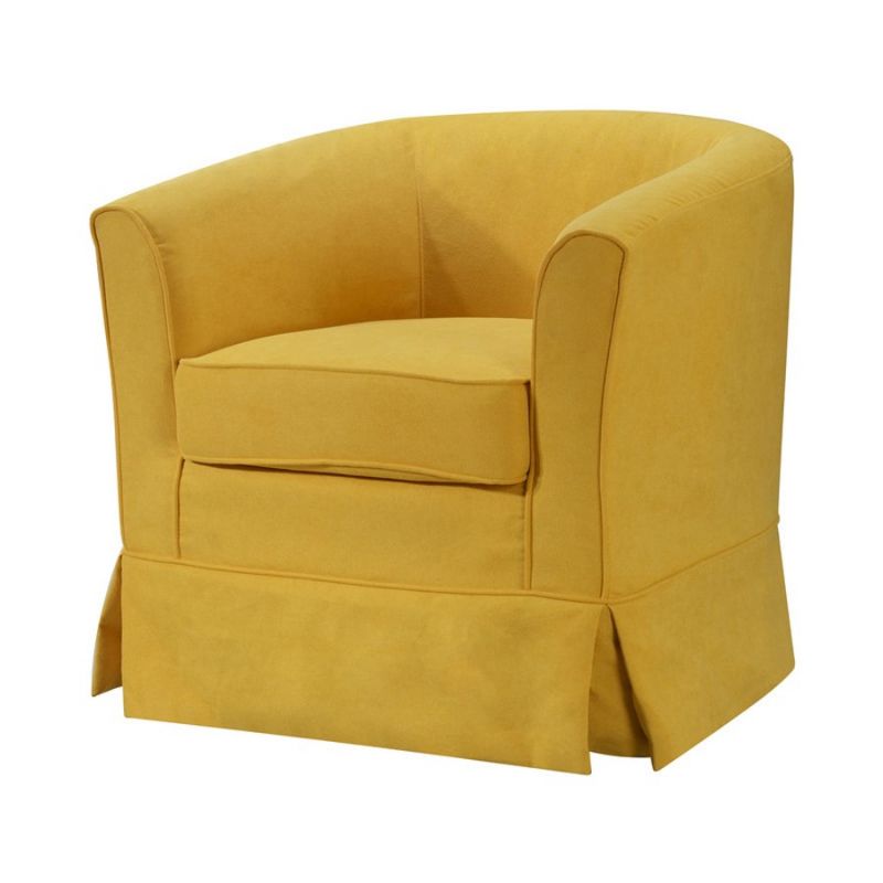 Lilola Home - Tucker Yellow Woven Fabric Swivel Barrel Chair - 88869YW