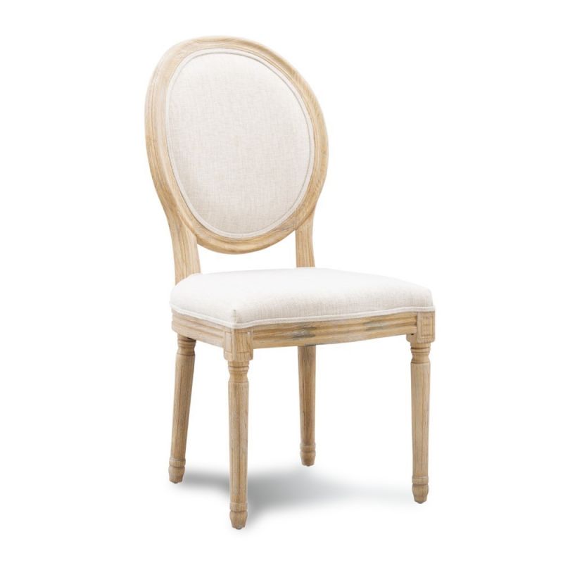 Linon Home Decor - Avalon Linen Oval Back Chair - Set of 2 - W03480L