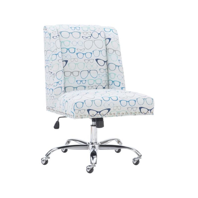 Linon Home Decor - Draper Office Chair, Glasses Print - OC047GLAS1U