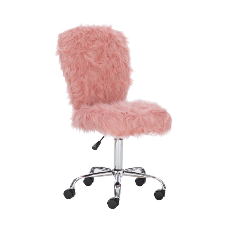 Linon Home Decor - Faux Flokati Armless Office Chair Blush - OC126BLSH01U