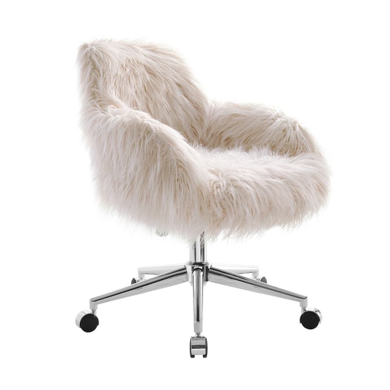 Linon Home Decor - Fiona Faux Fur Office Chair, Pink - OC050FLOK01U