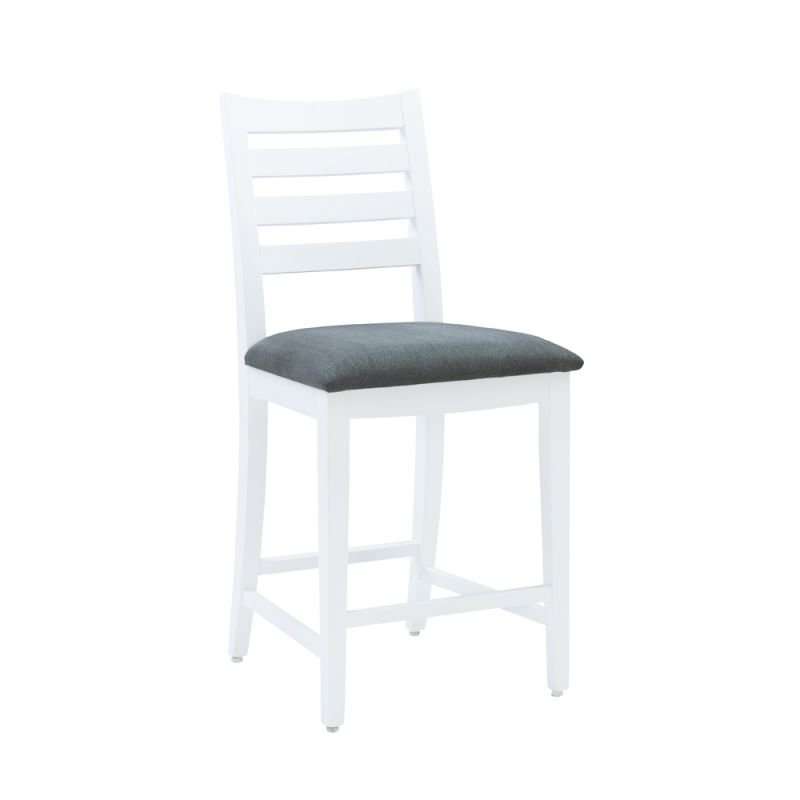 Linon Home Decor - Flynn White Counter Stool Uph Seat (Set of 2) - CS283WHTGRY02ASU