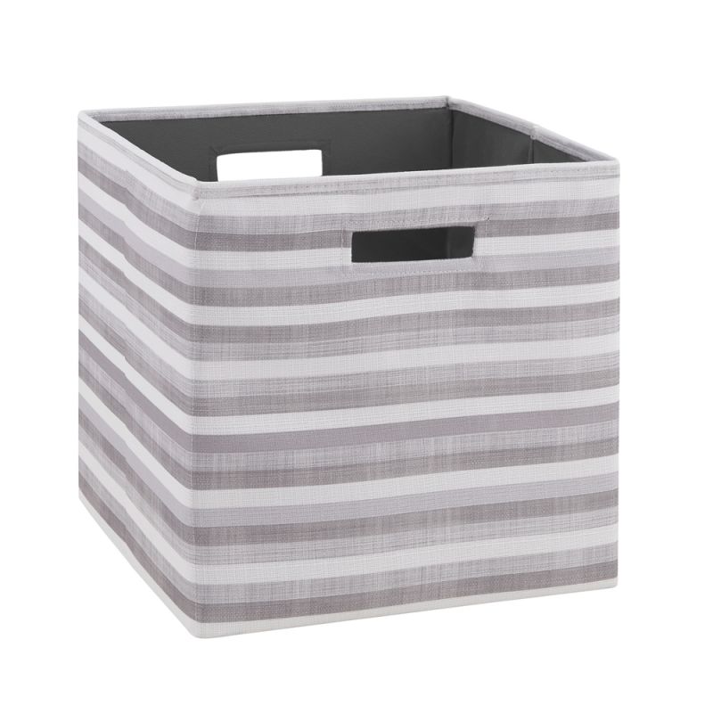 Linon Home Decor - Galli Storage Bin Grey Stripe (Set of 2) - BN100GSTR02AS