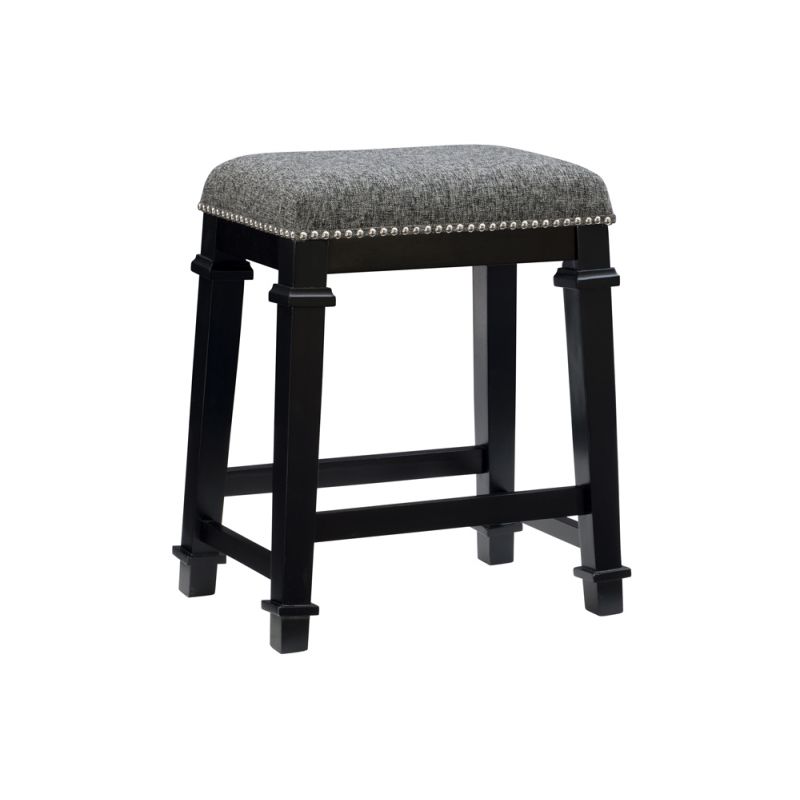 Linon Home Decor - Kennedy Black And White Tweed Backless Counter Stool - CS092BLK01U
