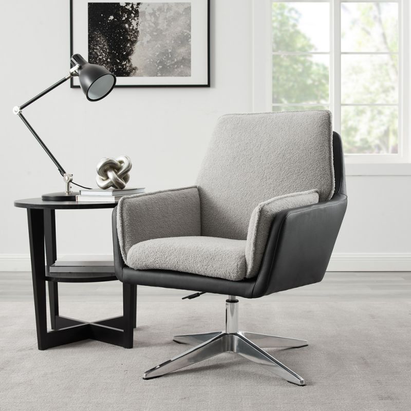 Linon Home Decor - Marion Swivel Chair Black Grey - CH270BLKGRY01U