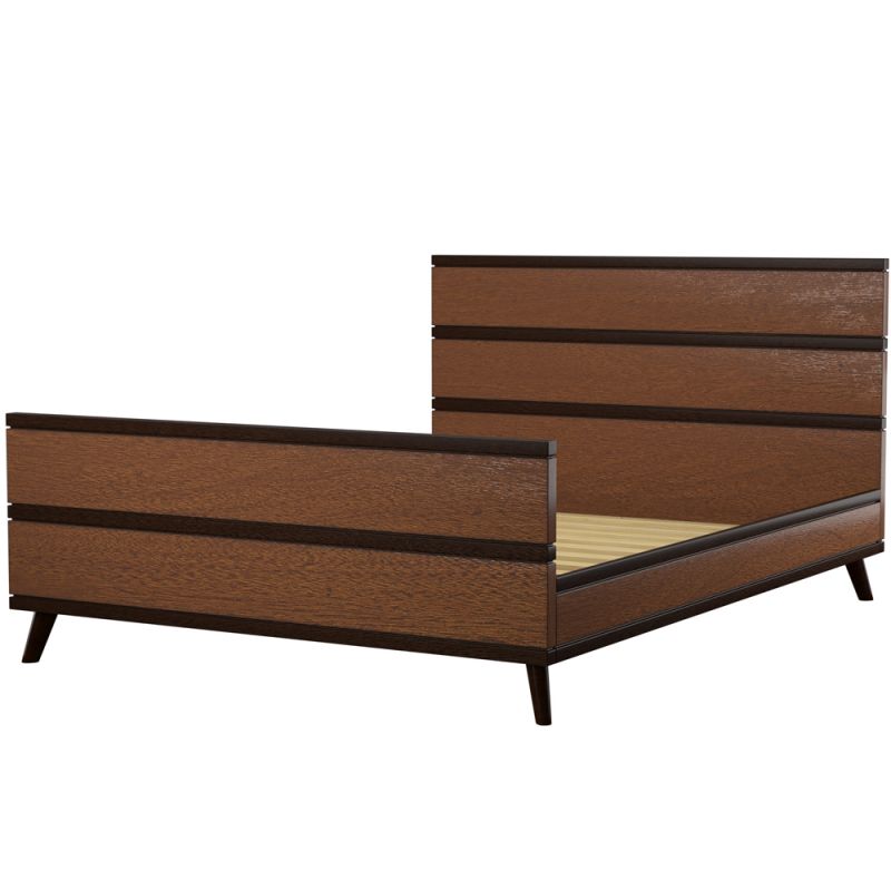 Linon Home Decor - Mid Century Wood Platform Queen Bed - BD51PLAT01AB