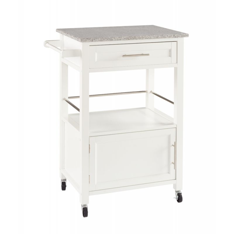 Linon Home Decor - Mitchell Kitchen Cart With Granite Top - 464808WHT01U