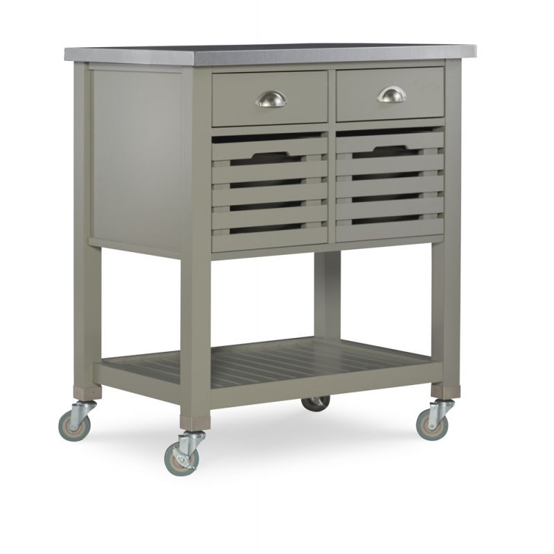 Linon Home Decor - Noelle Grey Kitchen Cart - 464810GRY01U