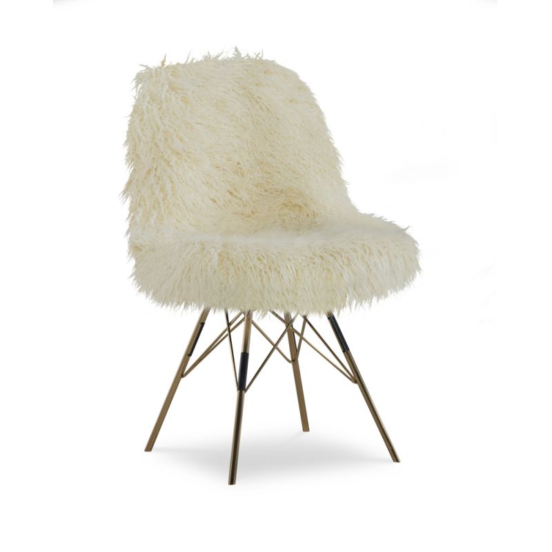 Linon Home Decor - Remy Flokati Chair With Gold Metal Base - CH098FLK01U