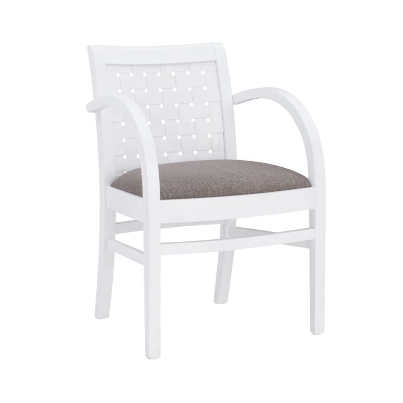 Linon Home Decor - Samantha Woven Arm Chair White - CH280WHT01ASU