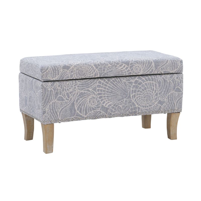 Linon Home Decor - Stephanie Upholstered Storage Ottoman, Stone - BH181STN01U