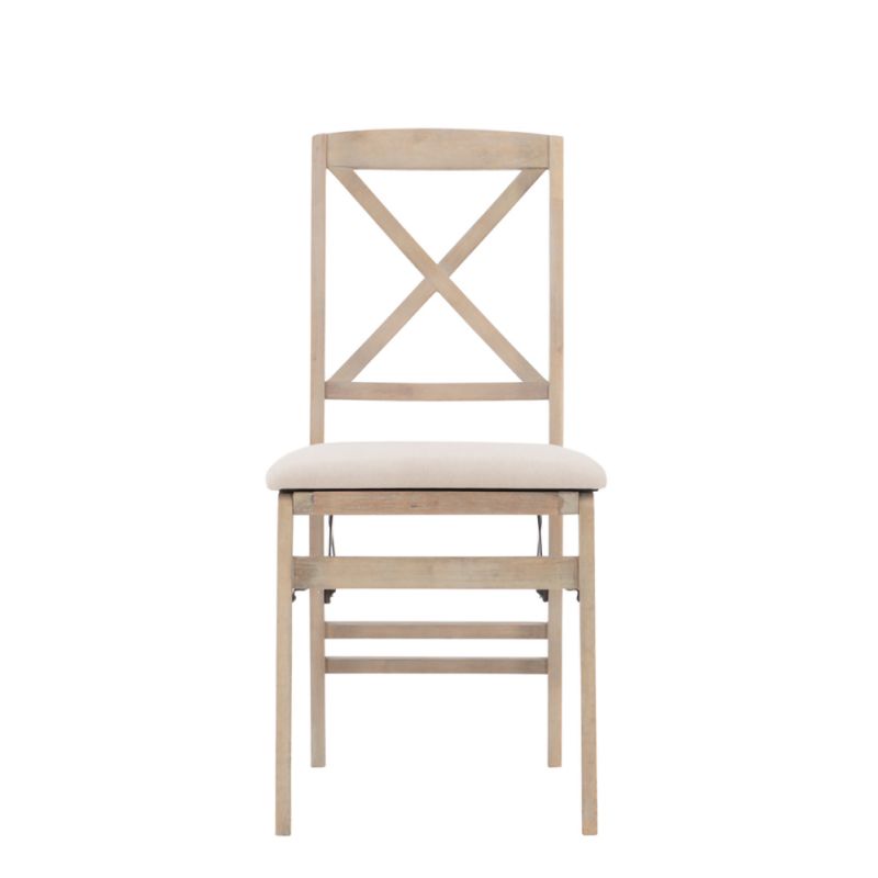 Linon Home Decor - Triena X Back Folding Chairs Grey Wash (Set of 2) - FD37GWASH02ASU