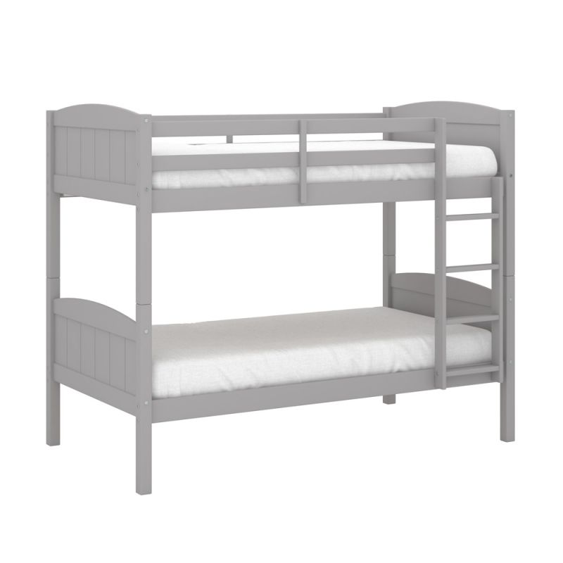 Living Essentials by Hillsdale - Alexis Wood Arch Twin Over Twin Bunk Bed, Gray - 7172-310