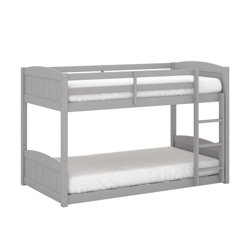 Living Essentials by Hillsdale - Alexis Wood Arch Twin Over Twin Floor Bunk Bed, Gray - 7172-311