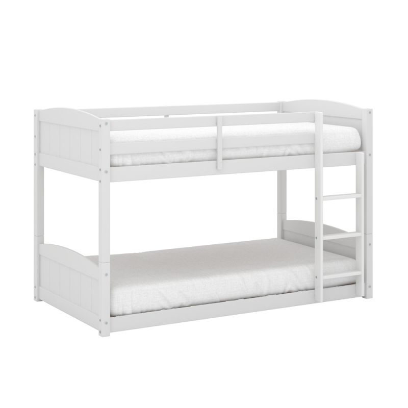 Living Essentials by Hillsdale - Alexis Wood Arch Twin Over Twin Floor Bunk Bed, White - 7171-311