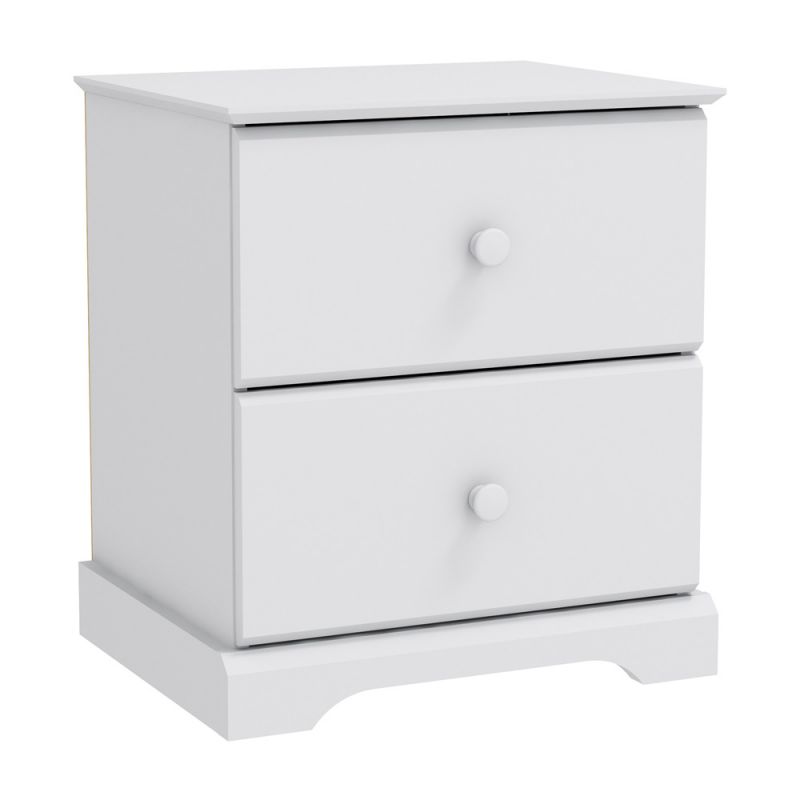 Living Essentials by Hillsdale - Campbell Wood 2 Drawer Nightstand, White - 2729-772