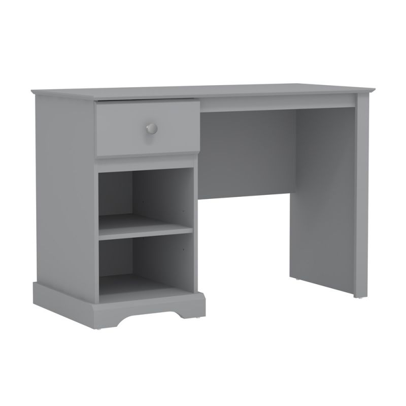 Living Essentials by Hillsdale - Campbell Wood Study Desk with 1 Drawer and 2 Shelf Storage, Gray - 2731-778