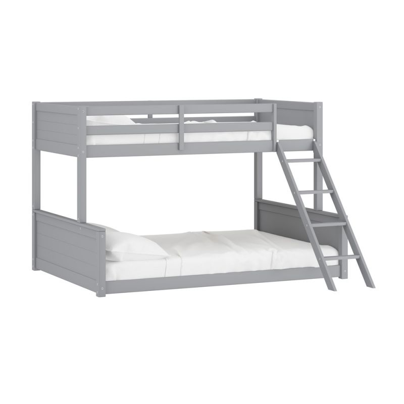 Living Essentials by Hillsdale - Capri Wood Twin Over Full Bunk Bed, Gray - 7174TFBB