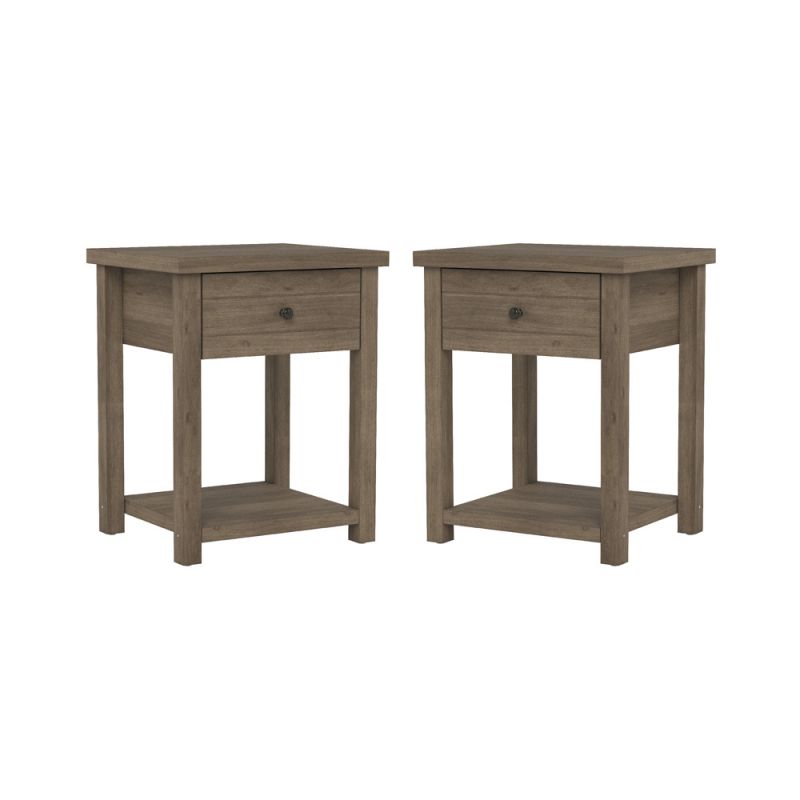 Living Essentials by Hillsdale - Harmony Wood Accent Table, Set of 2, Knotty Gray Oak - 5270OCC2